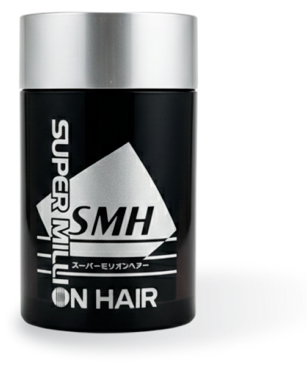 Genuine 10 g Super Million Hair fibers in the black canister with silver cap